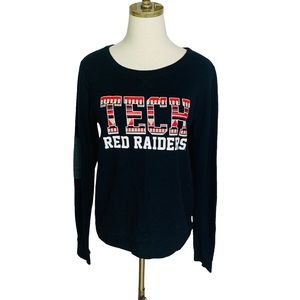 Texas Tech Red Raiders Long Sleeve Henley Sweatshirt LARGE
